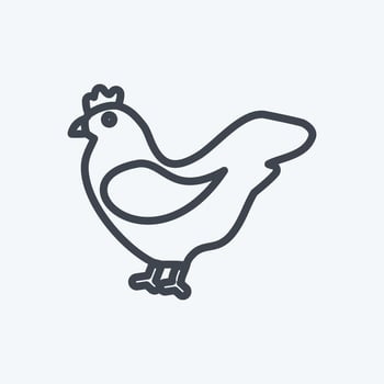 Icon Hen. suitable for Garden symbol. line style. simple design editable. design template vector. simple symbol illustration vector