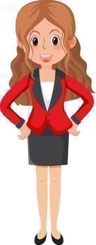 Businesswoman in red suit vector