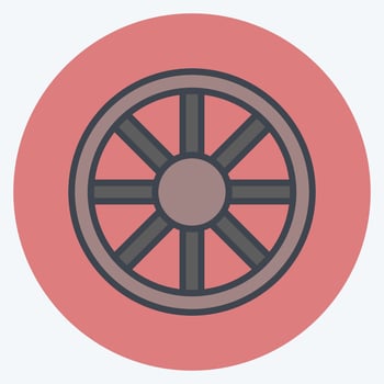 Icon Wheel. suitable for Garden symbol. color mate style. simple design editable. design template vector. simple symbol illustration vector