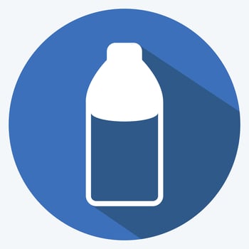 Icon Milk Bottle. suitable for Garden symbol. long shadow style. simple design editable. design template vector. simple symbol illustration vector