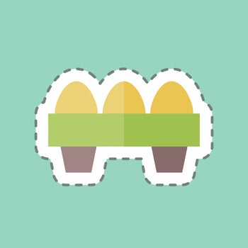 Sticker line cut Eggs. suitable for Garden symbol. simple design editable. design template vector. simple symbol illustration vector