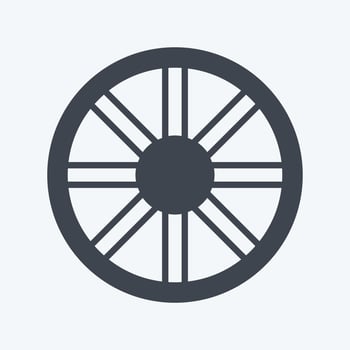 Icon Wheel. suitable for Garden symbol. glyph style. simple design editable. design template vector. simple symbol illustration vector