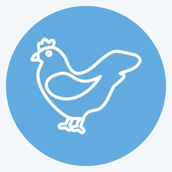 Icon Hen. suitable for Garden symbol. blue eyes style. simple design editable. design template vector. simple symbol illustration vector