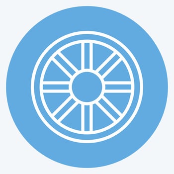 Icon Wheel. suitable for Garden symbol. blue eyes style. simple design editable. design template vector. simple symbol illustration vector