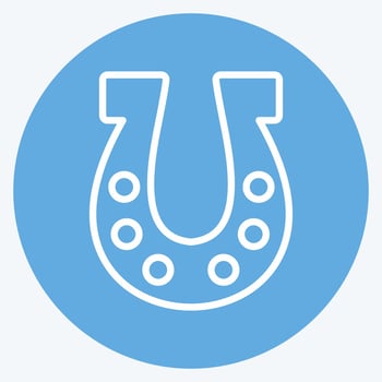 Icon Horse Shoe. suitable for Garden symbol. blue eyes style. simple design editable. design template vector. simple symbol illustration vector