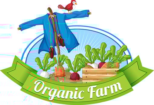 Logo design with words organic farm vector
