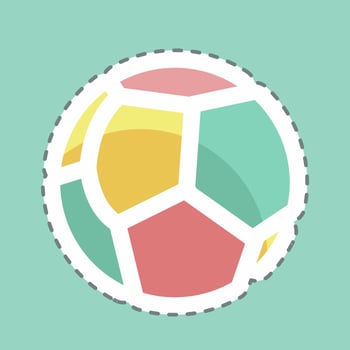 Sticker line cut Ball. suitable for Baby symbol. simple design editable. design template vector. simple symbol illustration vector
