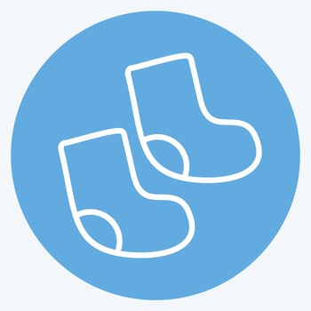 Icon Baby Socks. suitable for Baby symbol. blue eyes style. simple design editable. design template vector. simple symbol illustration vector