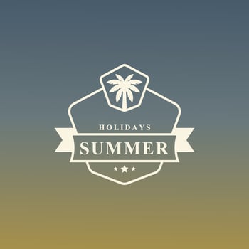 Vintage Retro Badge Summer Holidays Label Typography Logo Templates for Greeting Cards, Posters and Apparel Design vector