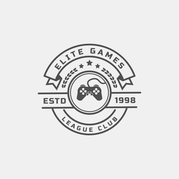 Vintage Retro Electronic Sports Badges and Labels with Gamepads Logo Design Inspiration vector