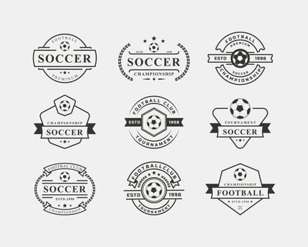 Vintage Retro Badge Championship Football Soccer Crests Logo Design InspirationSet of Vintage Retro Badge Championship Football Soccer Crests Logo Design Inspiration vector