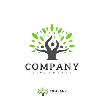 People Tree logo vector template, Creative Tree logo design concepts