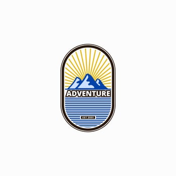 emblem adventure mountain outdoor vector