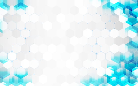Abstract technology cystal transparency shapes blue color with white color space background. vector