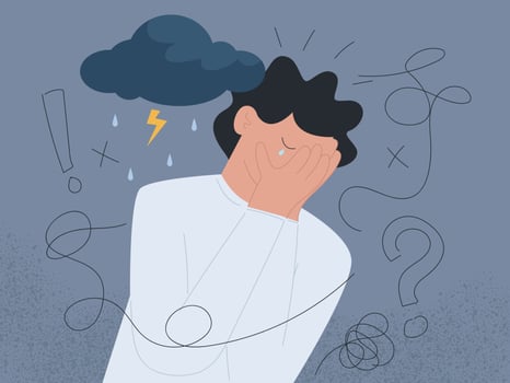 Mental problems, Depression, grief concept vector