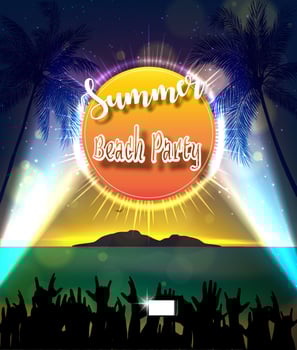 Summer Beach Party Flyer Design vector