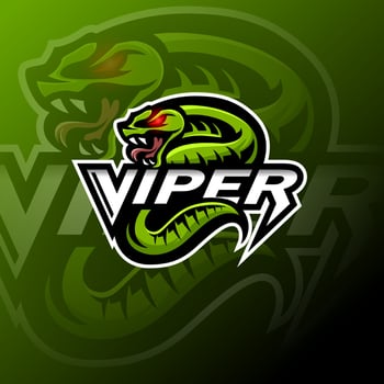 Green viper snake mascot logo design vector