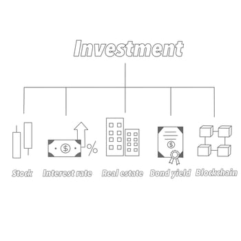 The Investment portfolio. Investment planning concept. finance management icon. balance investing concept. vector