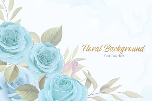 Beautiful floral background with blue flowers vector