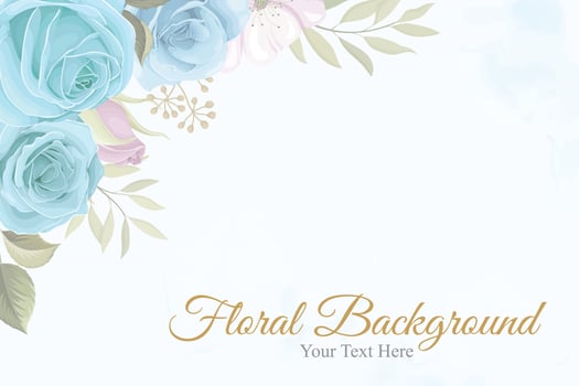 Beautiful floral background with blue flowers vector