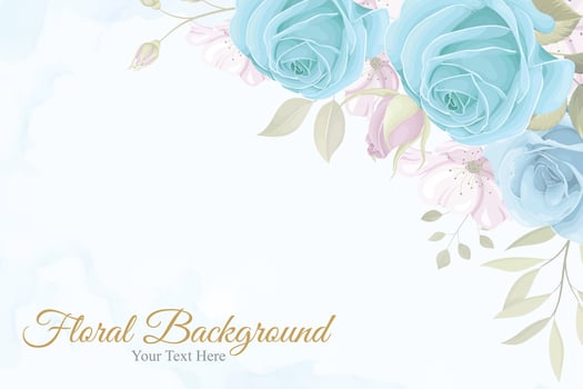 Beautiful floral background with blue flowers vector