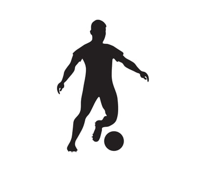 shadow of running football player vector