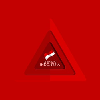 Indonesia independence day greting card poster modern drawing vector illustration