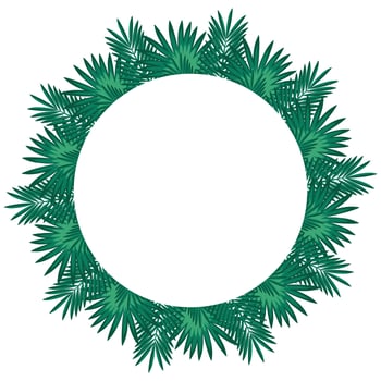 Cute palm tree round frame vector isolated illustration