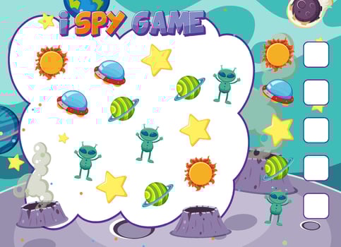 Math counting game template of space vector