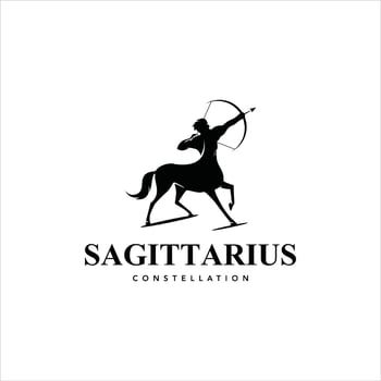 Sagittarius black simple bold zodiac vector
