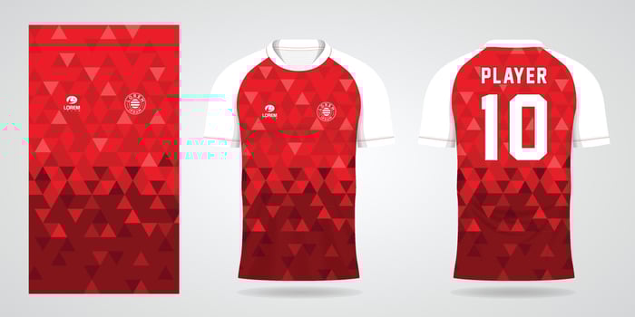 red football jersey sport design template vector