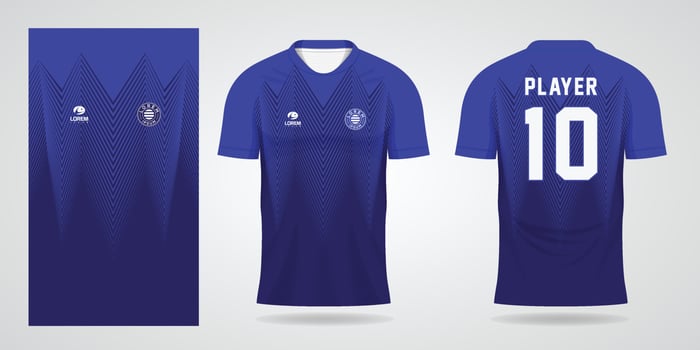 blue football jersey sport design template vector