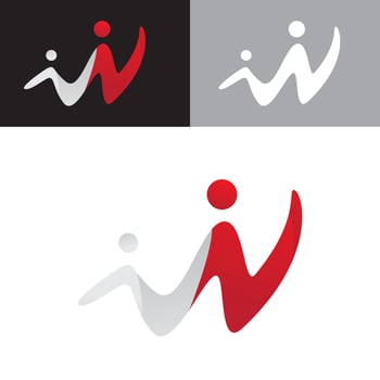 Simple modern wavy W logo vector
