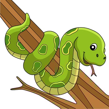Snake Animal Cartoon Colored Clipart Illustration vector