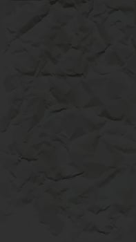 Realistic black crumpled paper texture. Isolated rough grunge old blank. Torn edges. Vector illustration.