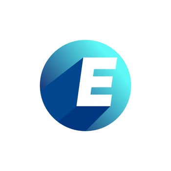 E letter logo design icon gradient colorful vector