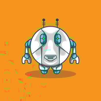 Cute Ball Mascot Robot Future vector
