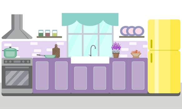 cartoon cartoon kitchen vector