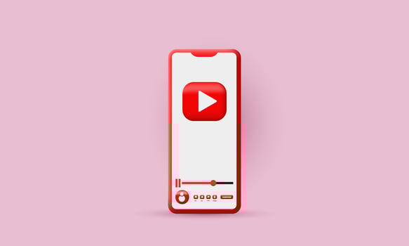 3d mobile modern playing video floating on vector illustration