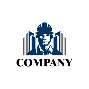 contractor man building logo. suitable for architecture, real estate, property, etc. vector