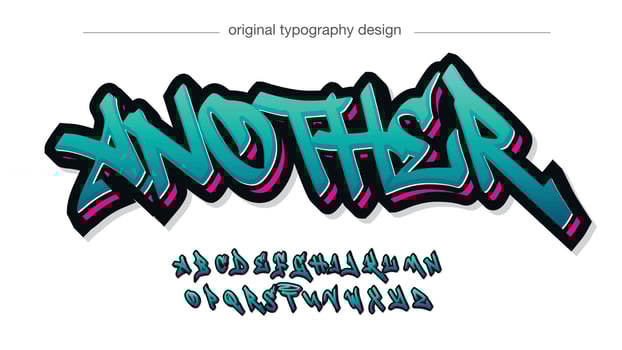 neon green and pink modern graffiti tag font vector