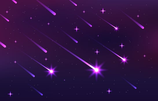 Meteor Falling at Night On the Sky with Stars vector