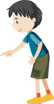 Active boy simple cartoon character vector