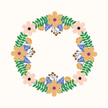 Abstract hand drew a decorative floral frame, Greeting card template vector