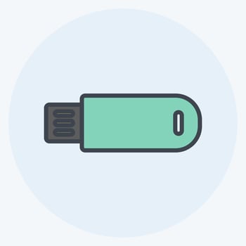 Icon USB Cable. suitable for Education symbol. color mate style. simple design editable. design template vector. simple symbol illustration vector