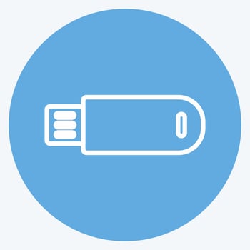 Icon USB Cable. suitable for Education symbol. blue eyes style. simple design editable. design template vector. simple symbol illustration vector