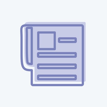 Icon News paper. suitable for Education symbol. two tone style. simple design editable. design template vector. simple symbol illustration vector