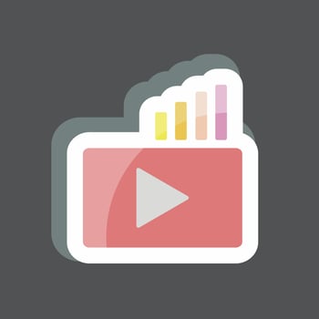 Sticker Video Marketing. suitable for Education symbol. simple design editable. design template vector. simple symbol illustration vector