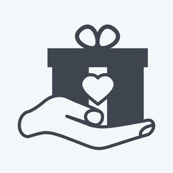 Icon Holding Gift. suitable for Hand Actions symbol. glyph style. simple design editable. design template vector. simple symbol illustration vector
