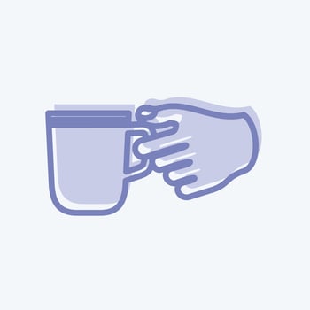 Icon Holding Coffee Cup. suitable for Hand Actions symbol. two tone style. simple design editable. design template vector. simple symbol illustration vector